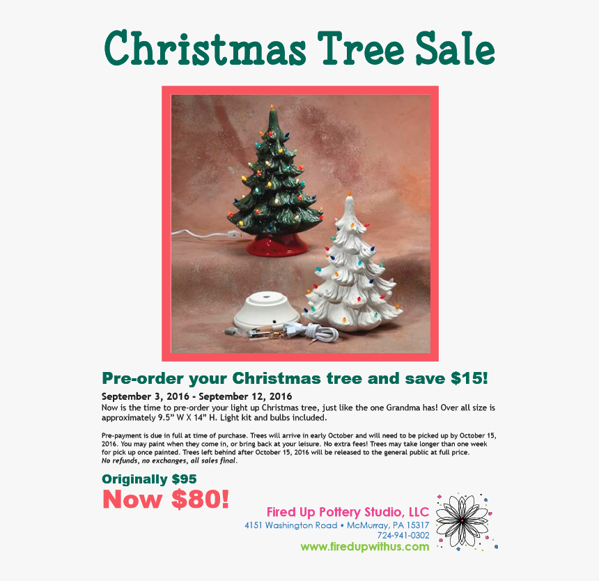 Christmas Tree Sale - Color Me Mine Light Up Christmas Tree, HD Png Download, Free Download