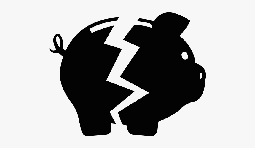 Pocket Clipart Lack Money - Broken Piggy Bank Icon, HD Png Download, Free Download