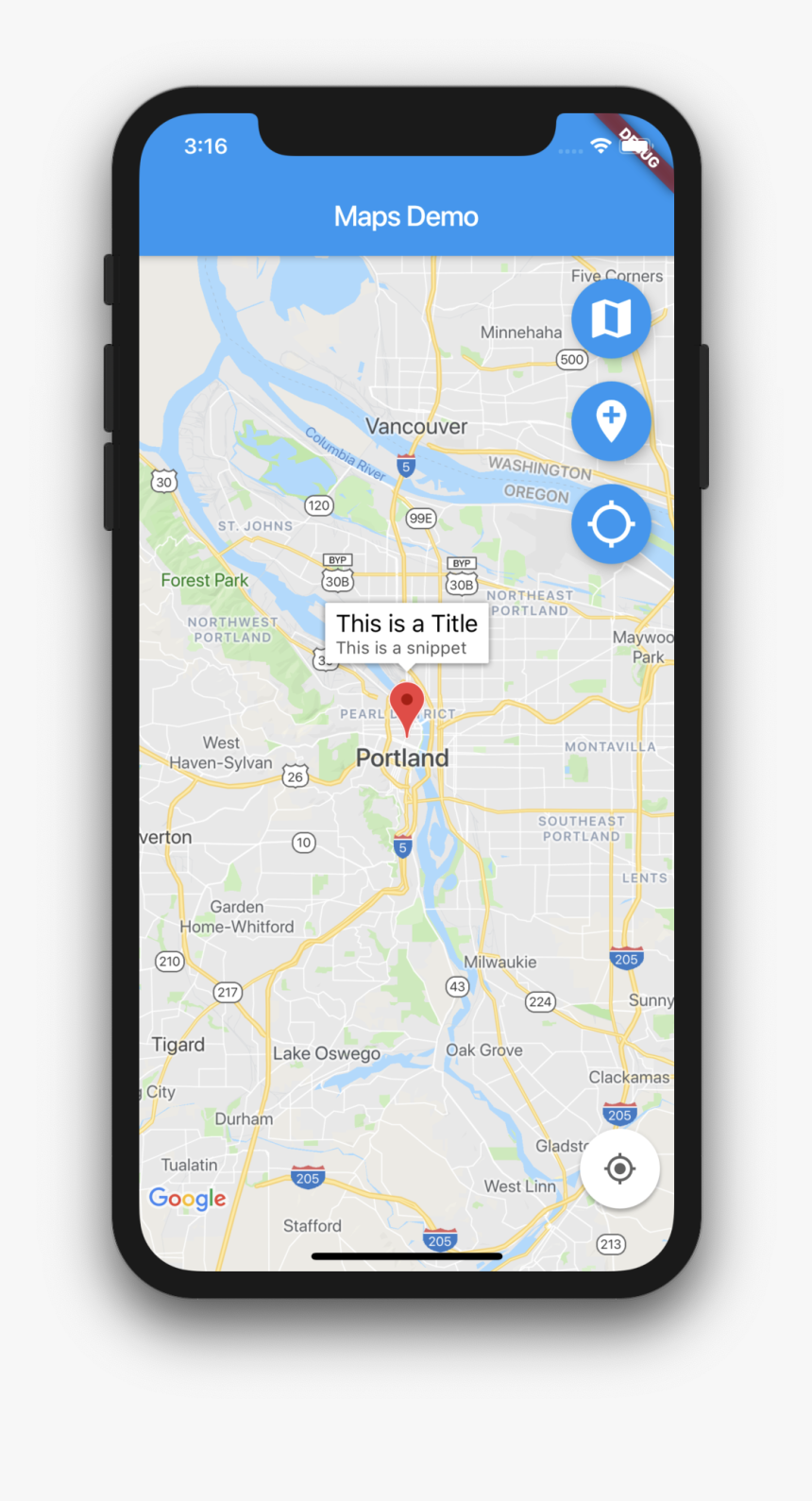 Flutter Google Maps - Google Map Mobile Ui, HD Png Download, Free Download