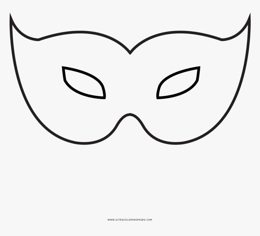 Carnaval Mask Coloring Page - Line Art, HD Png Download, Free Download