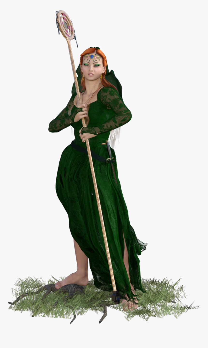 Druid Action Pose1 - Druid Dungeons And Dragons Women, HD Png Download, Free Download