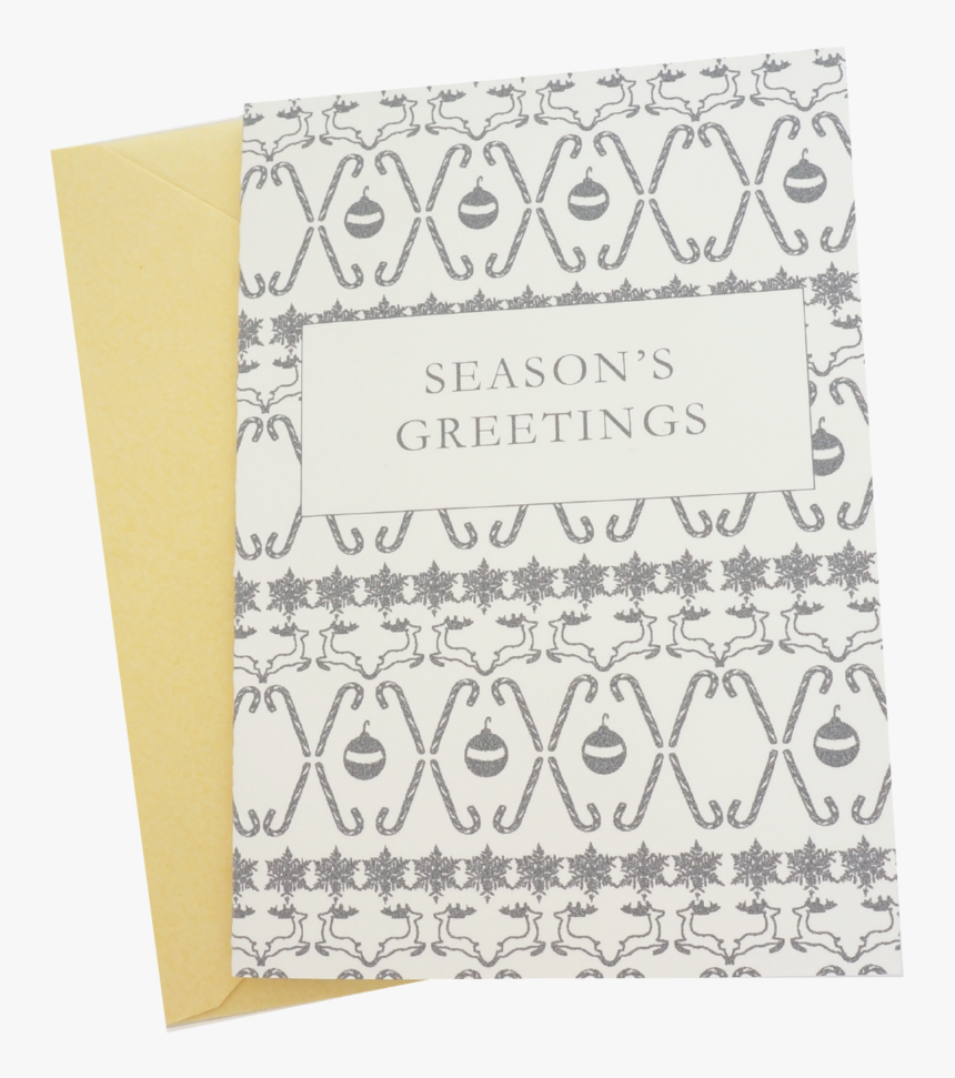 Seasons Greeting Patterned Christmas Holiday Card Neutral, HD Png Download, Free Download
