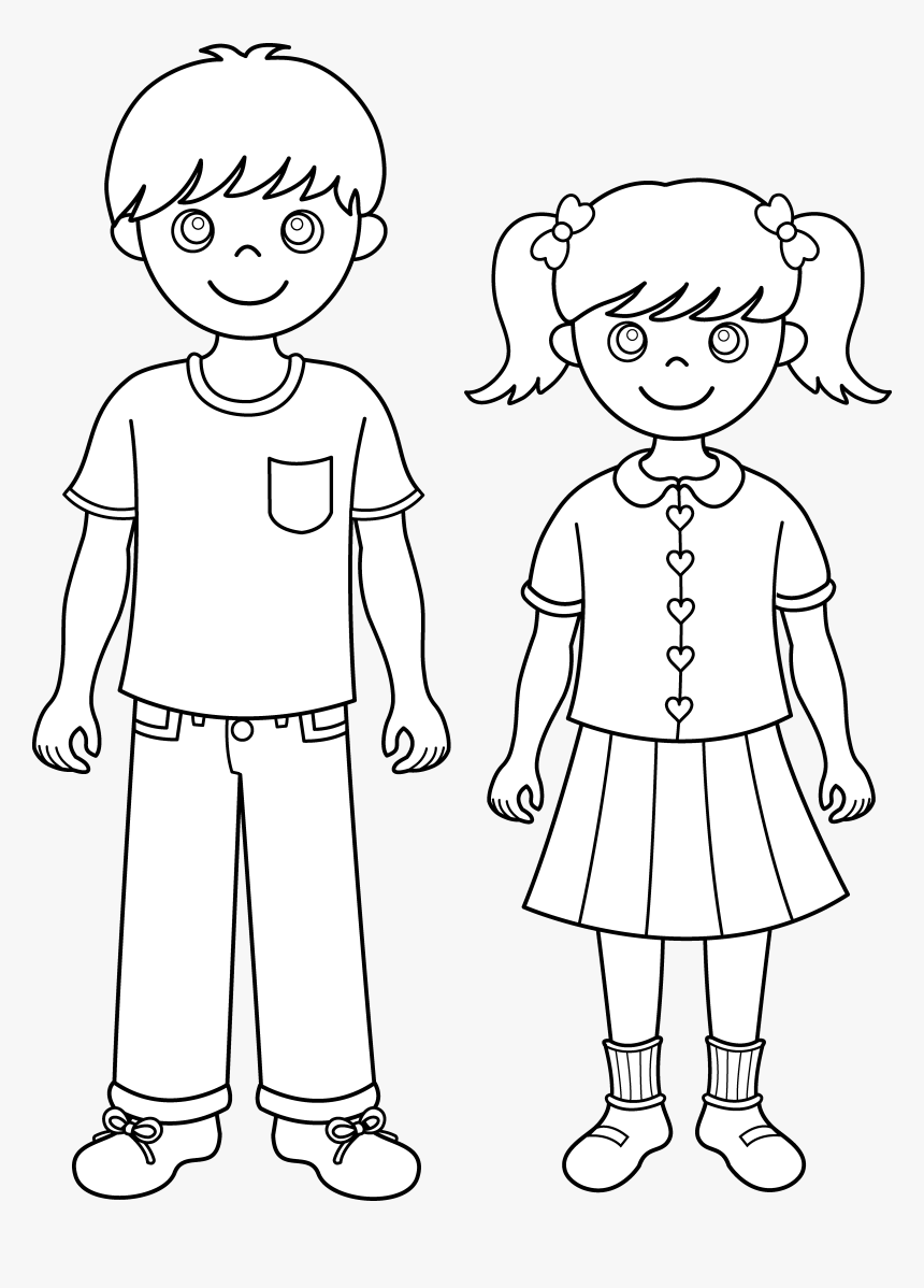 Siblings Png Black And White Transparent Siblings Black - Clipart Of Sister Black And White, Png Download, Free Download