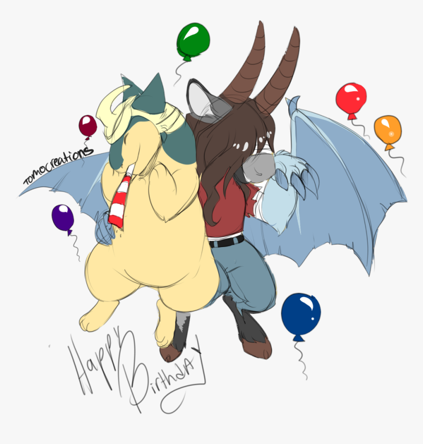 A Birthday Gift To A Special Goat/ice Dragon - Cartoon, HD Png Download, Free Download