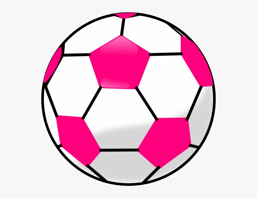 Soccer Ball With Hot Pink Hexagons Clip Art Desenho - Pink Soccer Ball Clipart, HD Png Download, Free Download