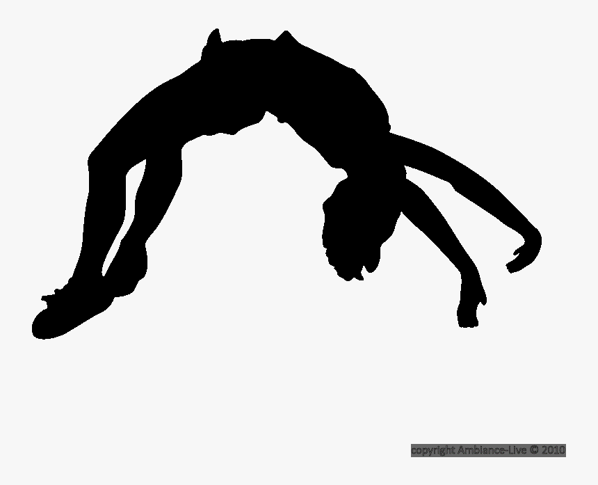 Silhouette Cheerleading Tumbling Gymnastics Clip Art - Tumbling Png, Transparent Png, Free Download