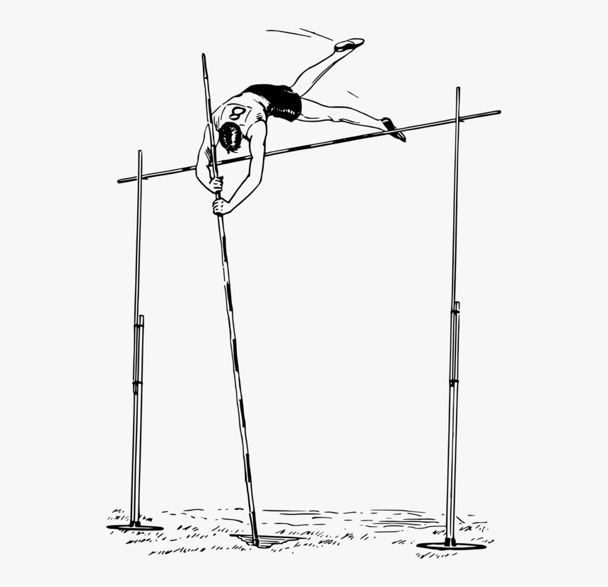 Standing,line Art,angle - High Jump Equipment Names, HD Png Download, Free Download