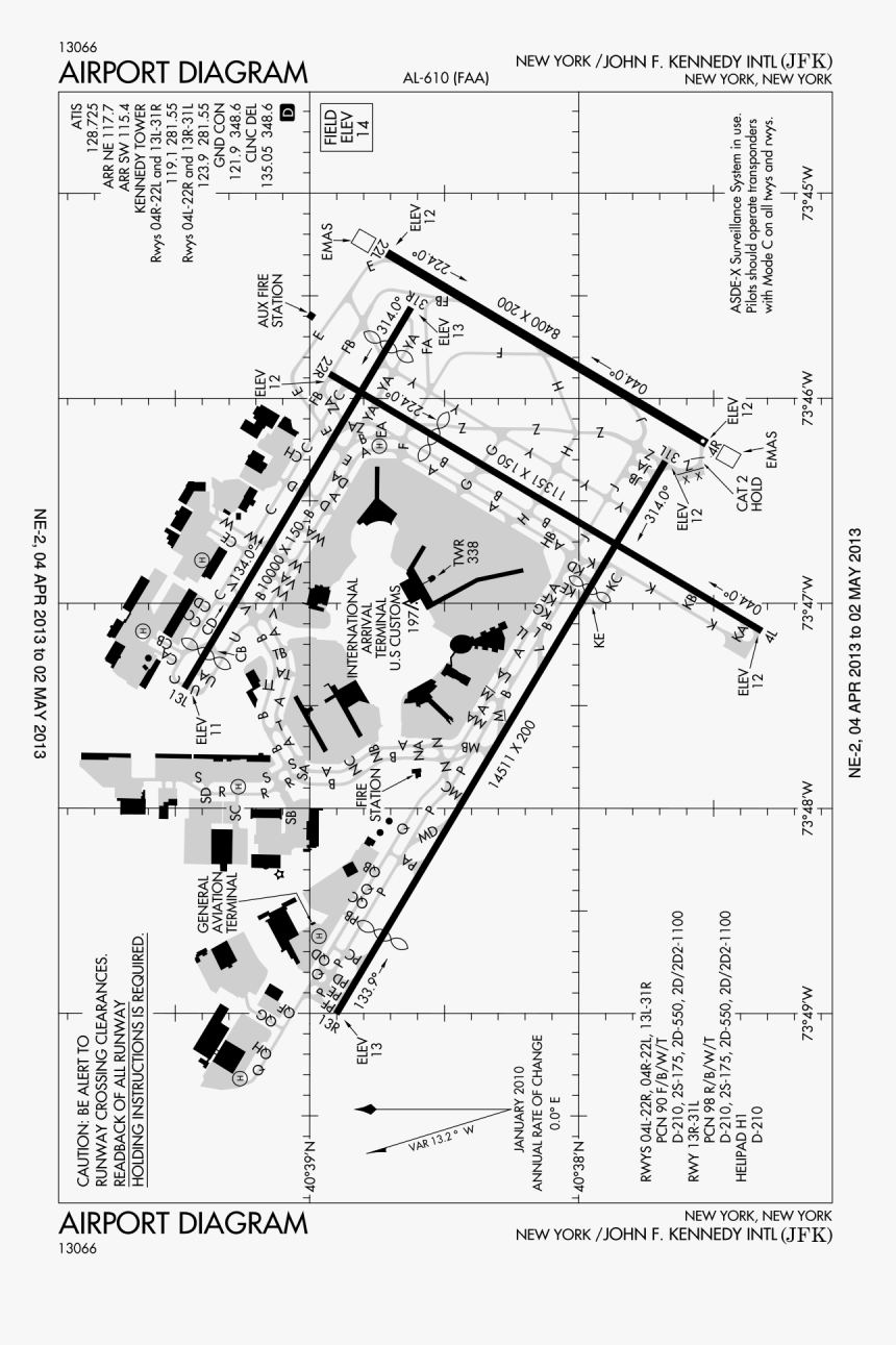 Kjfk Airport Diagram, HD Png Download, Free Download