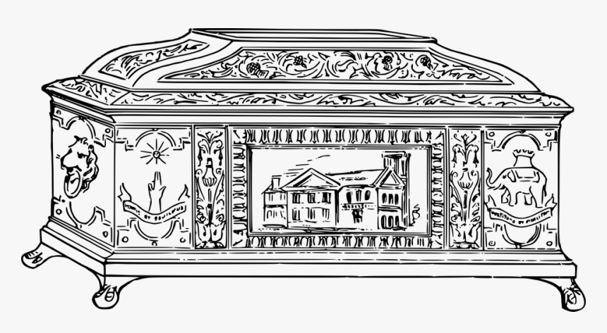 Box, Casket, Decorated, Decorative, Ornate - Coffin Drawing, HD Png Download, Free Download