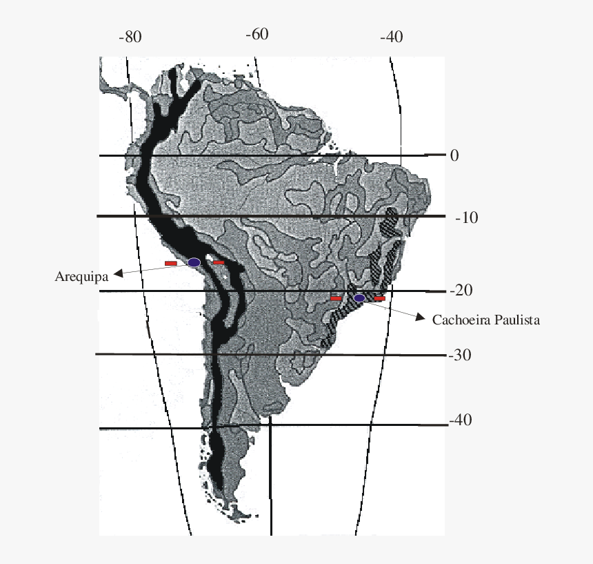 Map Of South America Showing The Location Of The Andes - Journal Of Latin American Studies, HD Png Download, Free Download