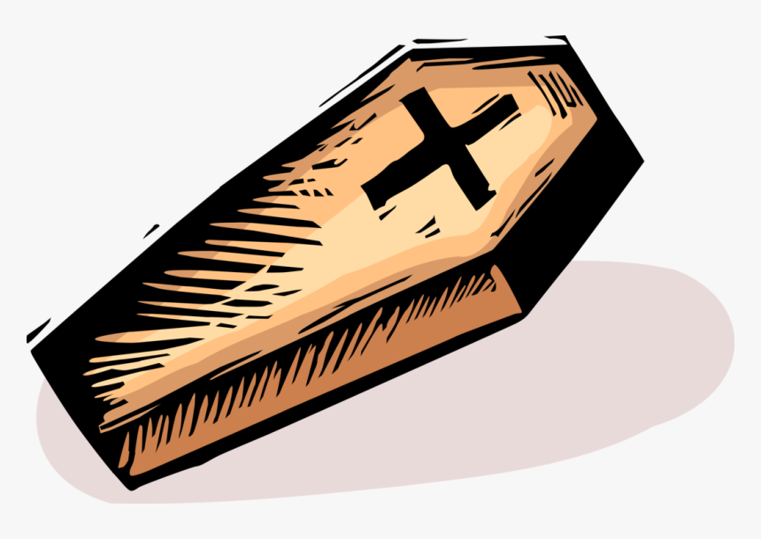 Vector Illustration Of Burial Coffin Casket With Christian - Ataud Png, Transparent Png, Free Download