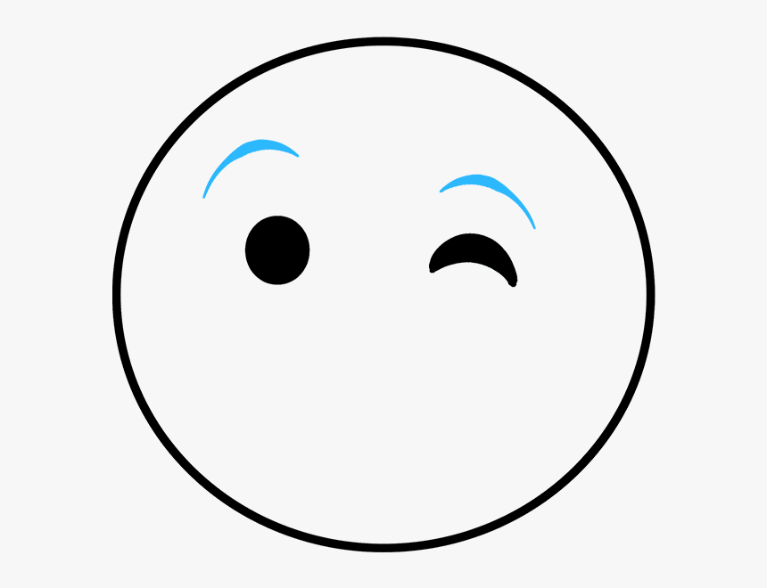 How To Draw Wink Emoji - Circle, HD Png Download, Free Download