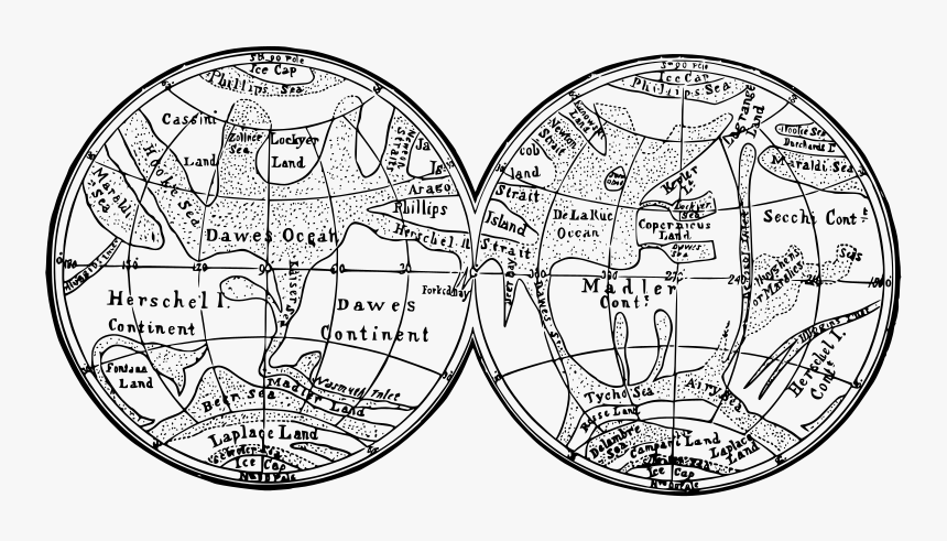 Old Mars Map - Circle, HD Png Download, Free Download