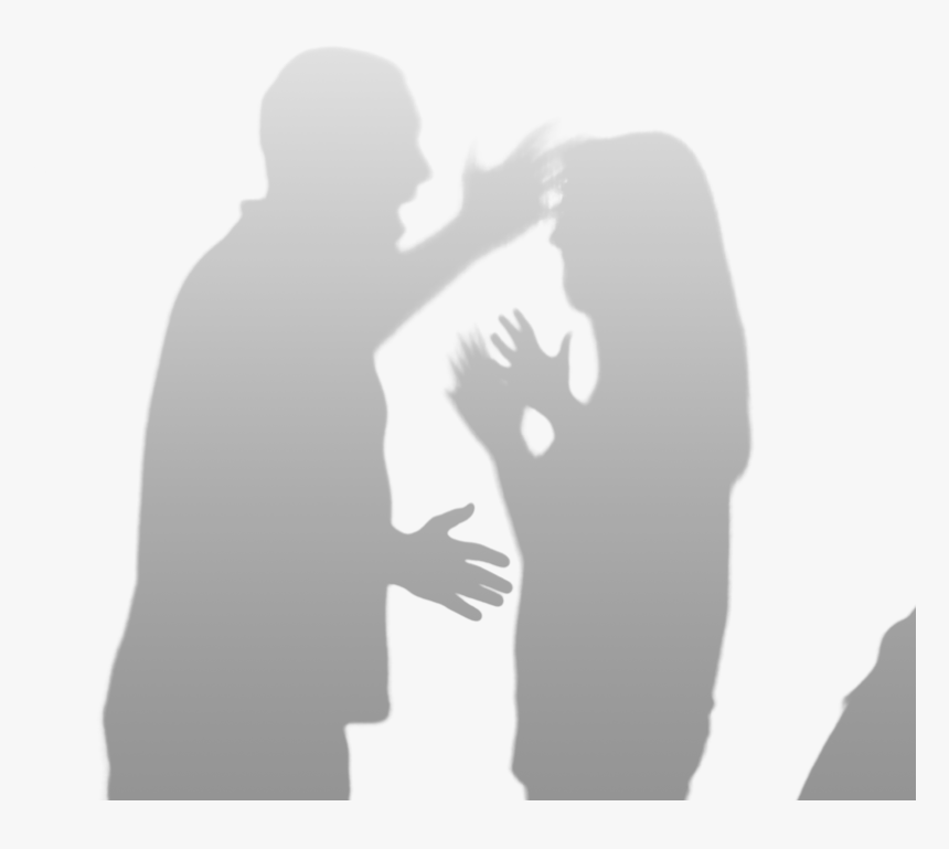 Shadow Of Man And Woman Fighting - Silhouette, HD Png Download, Free Download