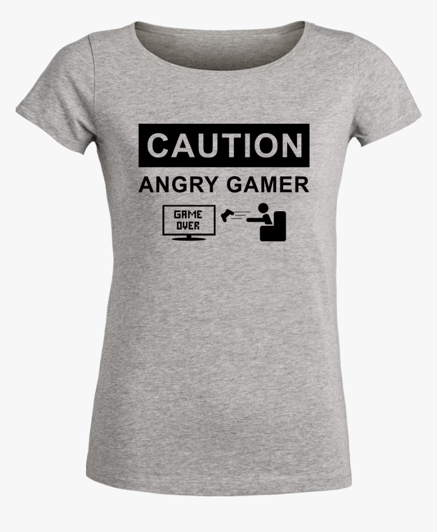 Angry Gamer T-shirt Stella Loves Girlie Heather Grey - Angry Gamerpic, HD Png Download, Free Download