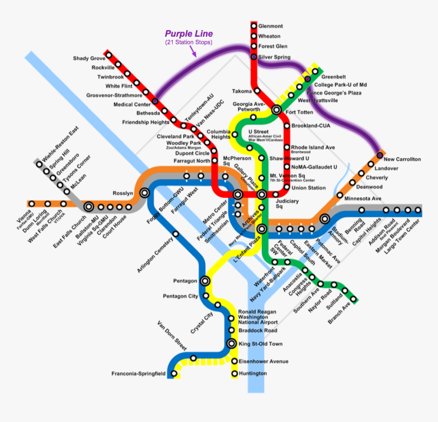 Washington Dc Metro Map, HD Png Download, Free Download