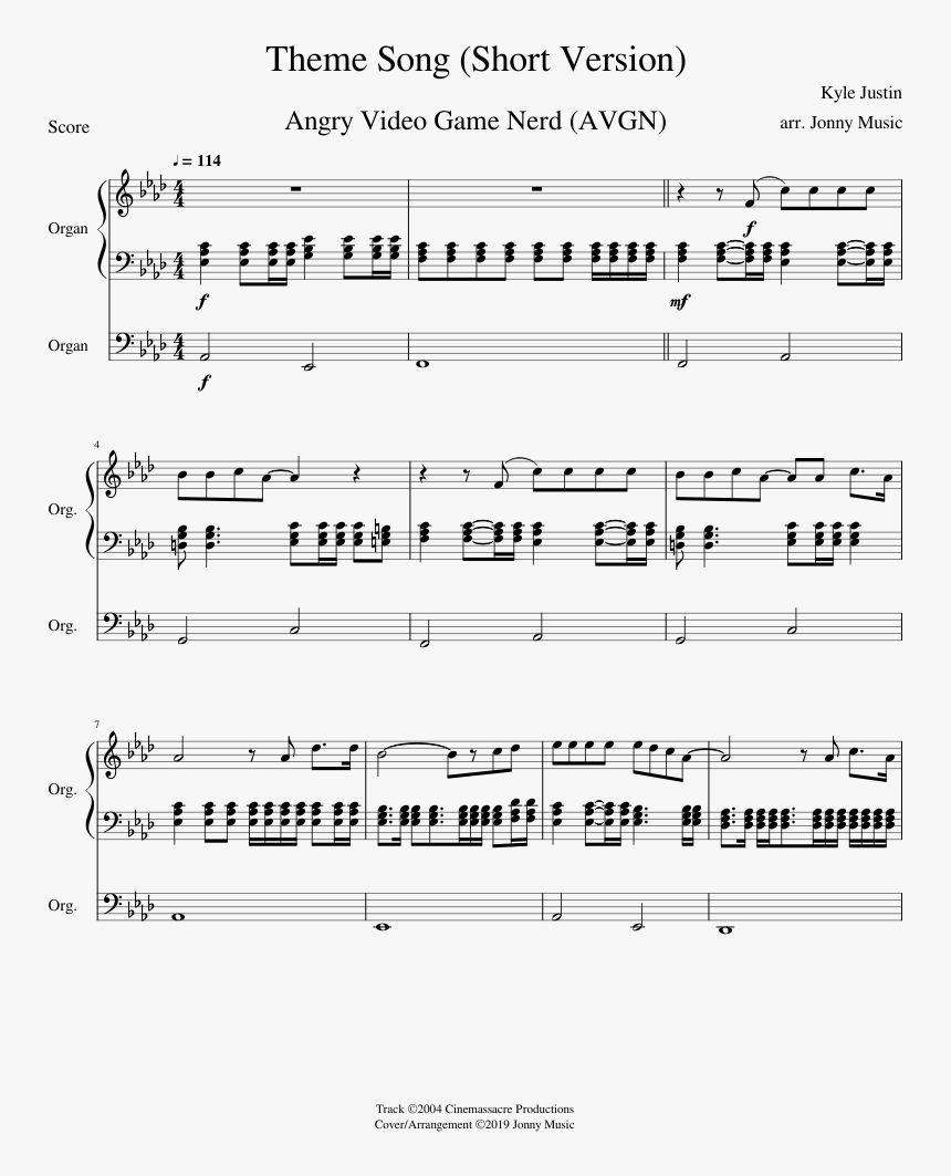 Avgn Theme Sheet Music Piano, HD Png Download, Free Download