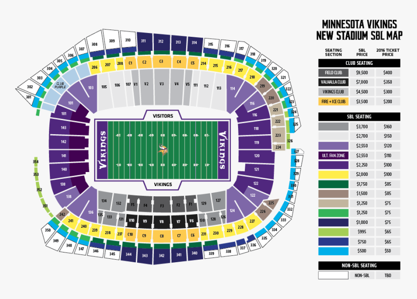 Section 127 Us Bank Stadium, HD Png Download, Free Download