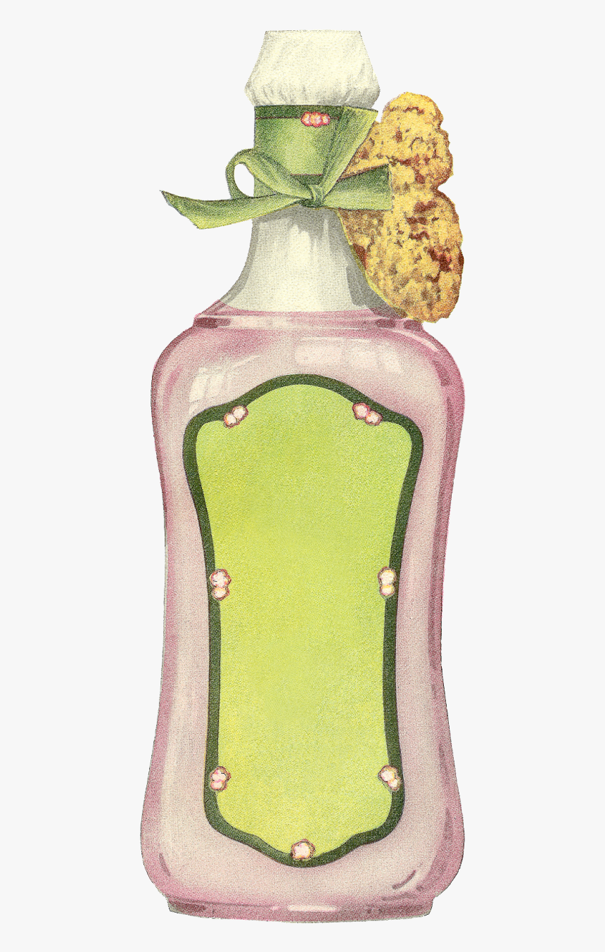 Vintage Avon Illustration Beauty Product - Bottle With Flowers Clipart, HD Png Download, Free Download