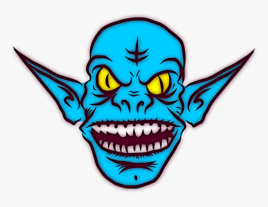 Troll, Ugly, Monster, Alien, Ears, Goblin, Grin, Mean - Monster Head Clip Art, HD Png Download, Free Download