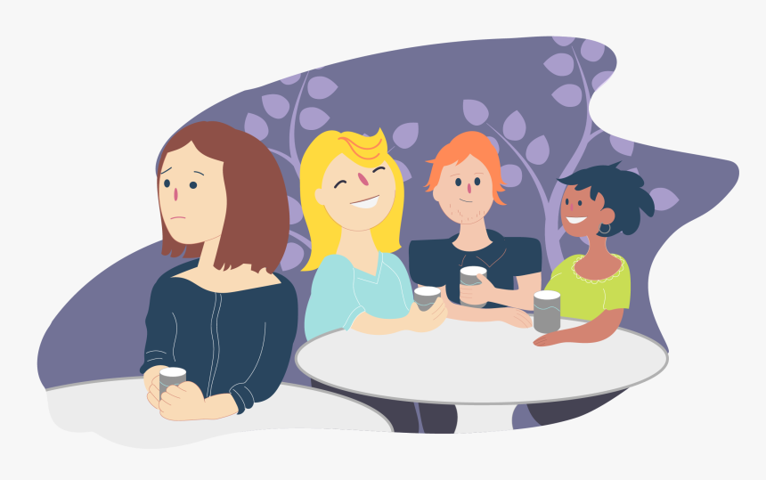 Group Of Girls Socialising With One Girl Looking Anxious - Social Anxiety Disorder Clipart, HD Png Download, Free Download