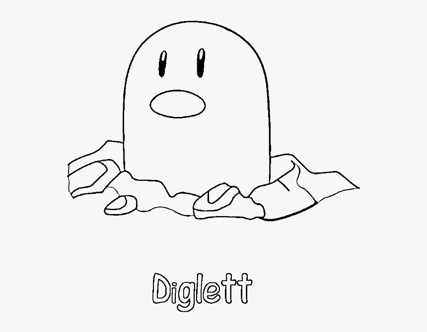 Print Diglett Pokemon Coloring Page Or Download Diglett, HD Png Download, Free Download