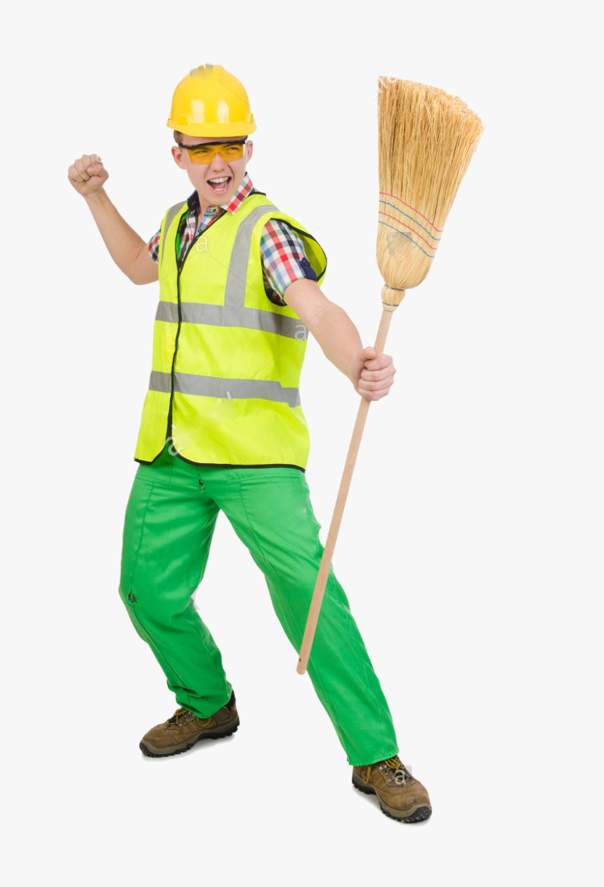 Janitor With Broom, HD Png Download, Free Download