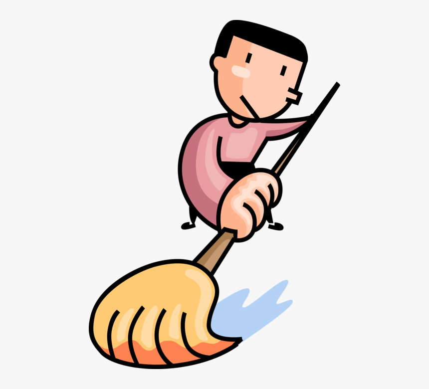 Vector Illustration Of School Janitor Custodian With, HD Png Download, Free Download