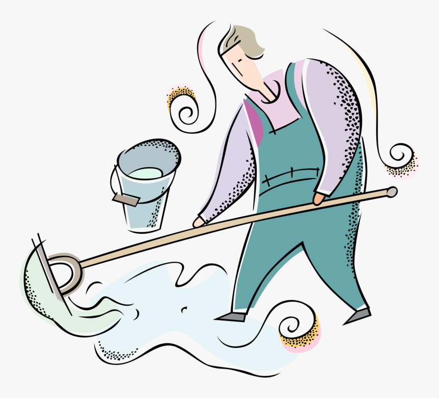 Vector Illustration Of School Janitor Custodian With, HD Png Download, Free Download