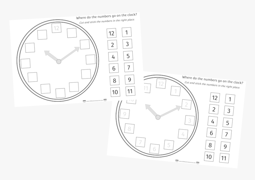 Clock Numbers Cut And Stick Activity, HD Png Download, Free Download