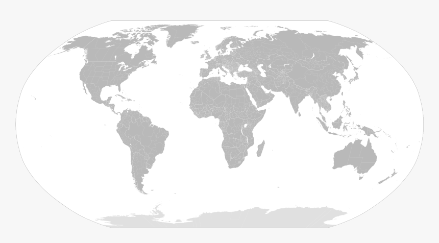Blank Map World Secondary Political Divisions, HD Png Download, Free Download