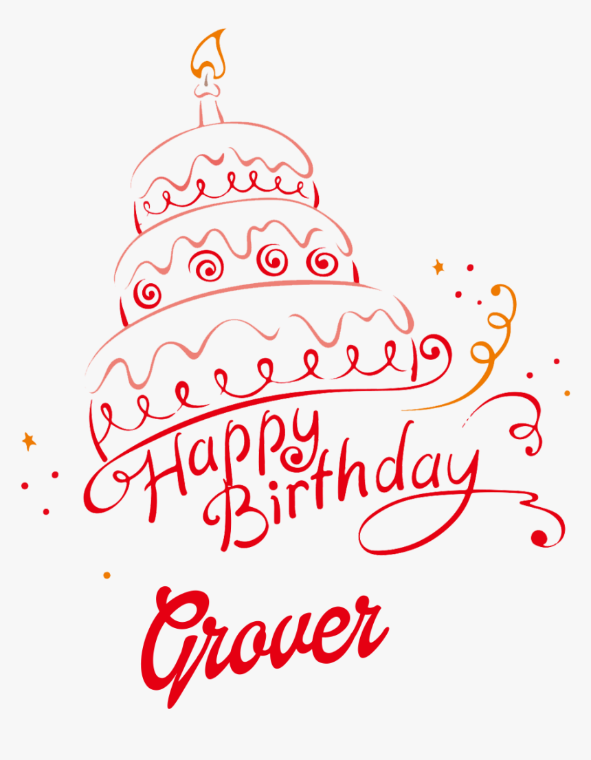 Grover Happy Birthday Vector Cake Name Png, Transparent Png, Free Download