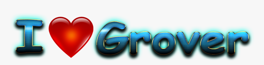 Grover Love Name Heart Design Png, Transparent Png, Free Download