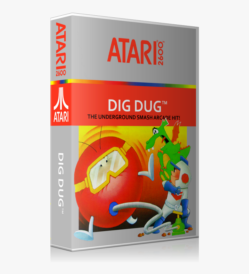 Dig Dug Atari 2600 Game Cover To Fit A Ugc Style Replacement, HD Png Download, Free Download