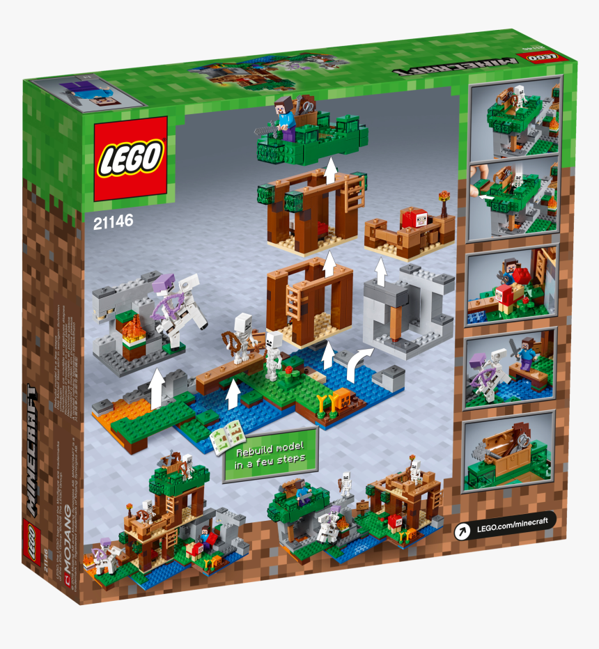 Lego 21146 Minecraft The Skeleton Attack , Png Download, Transparent Png, Free Download
