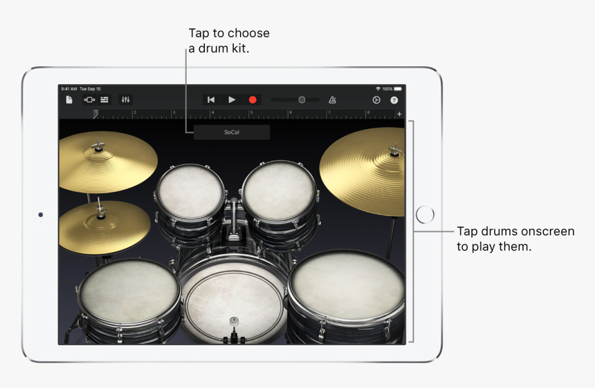 Drums Touch Instrument, HD Png Download, Free Download