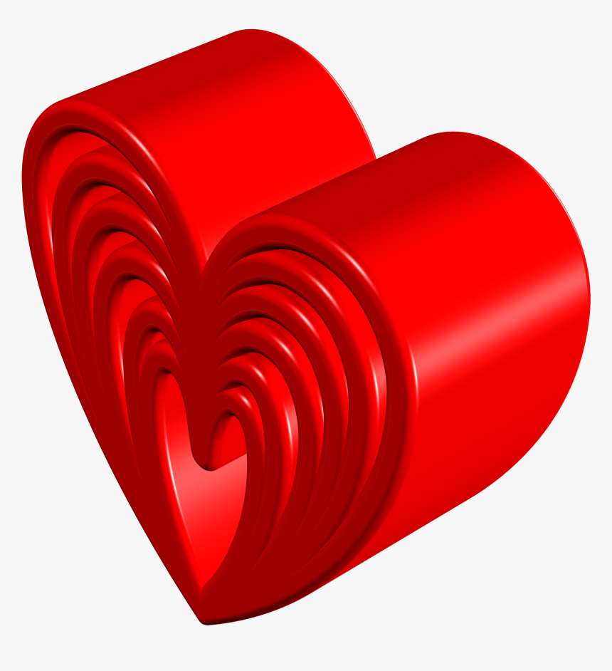 Love 3d Heart Beautiful Image Wallpaper In Red Colour, HD Png Download, Free Download