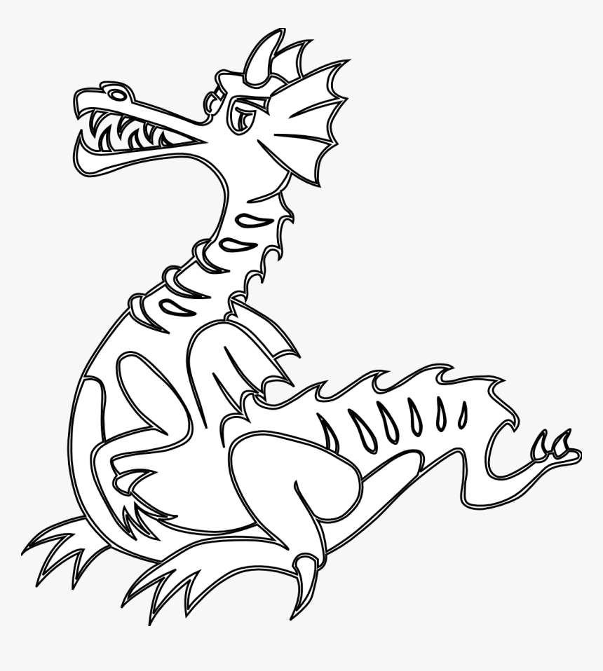 Free Dragon Line Art, HD Png Download, Free Download