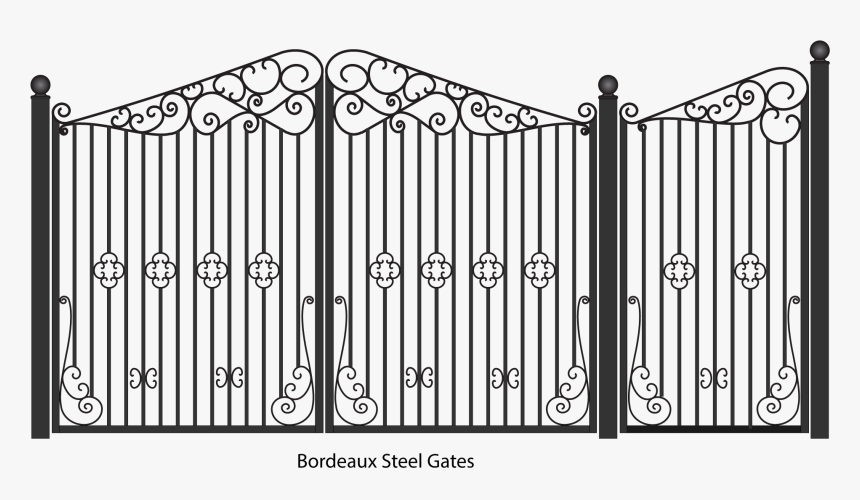 Jpg Black And White Stock Steel Wrought Iron Gates, HD Png Download, Free Download