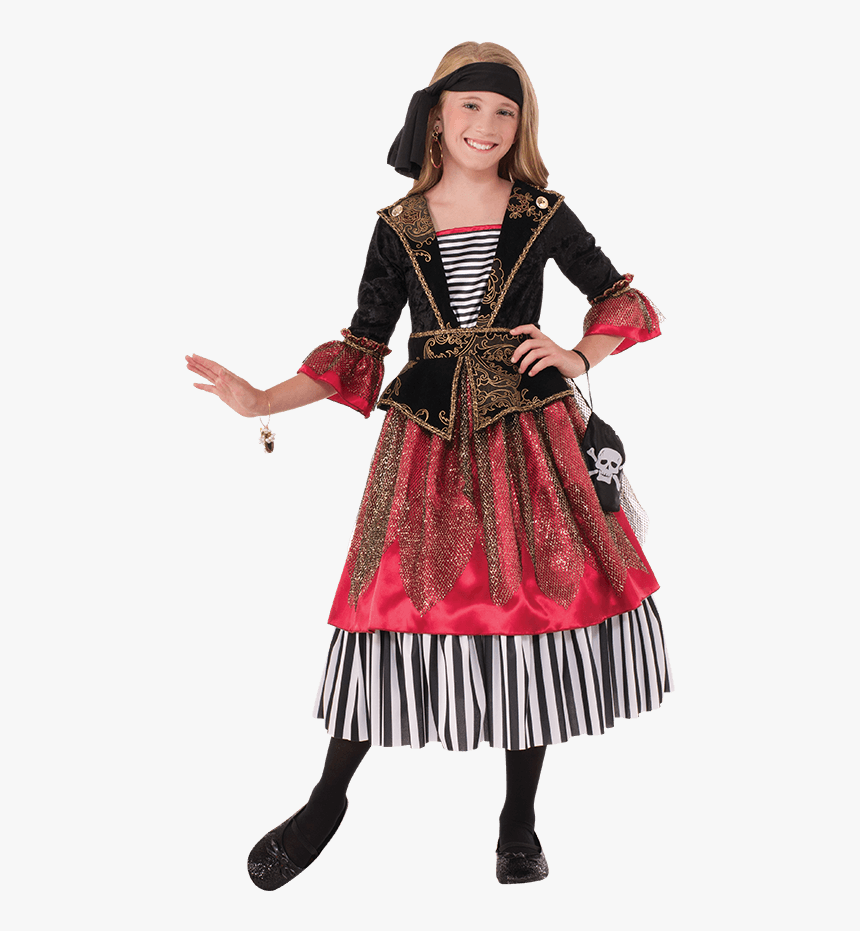 Girls Crimson Caribbean Pirate Costume, HD Png Download, Free Download