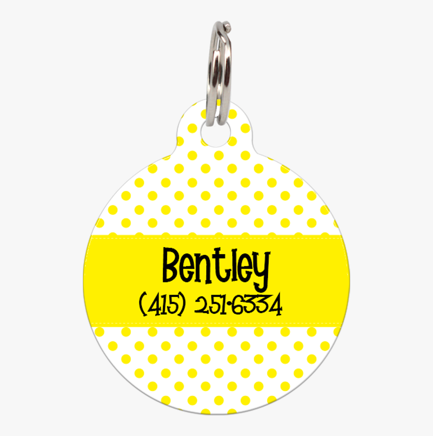 Yellow Dots Pattern Personalized Dog Id Tag For Pets", HD Png Download, Free Download