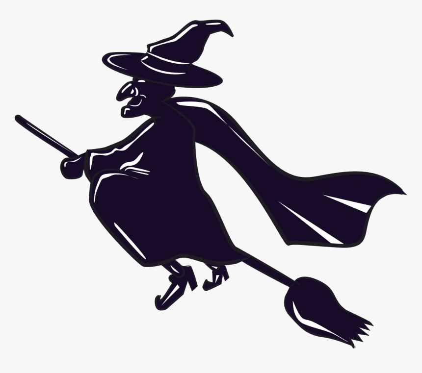 Witchcraft Clipart - Witch On Broomstick Transparent, HD Png Download, Free Download