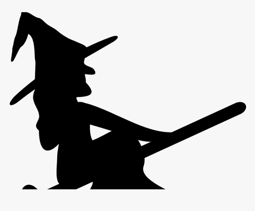 Witch On Broom Svg , Png Download - Halloween Silhouette Clipart, Transparent Png, Free Download