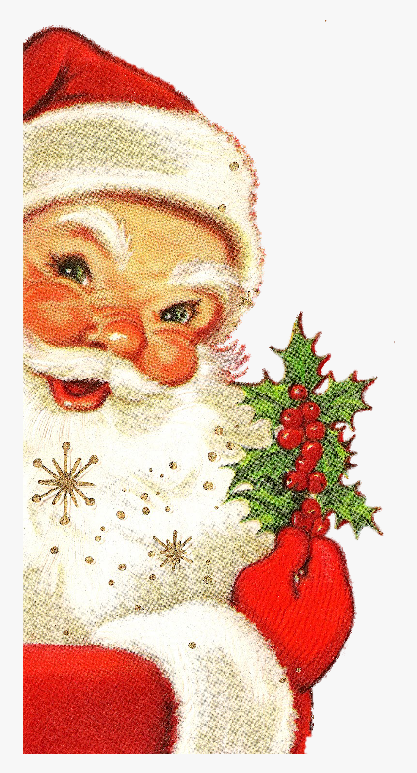 Transparent Peek Clipart - Old Fashioned Santa Face Clipart, HD Png Download, Free Download