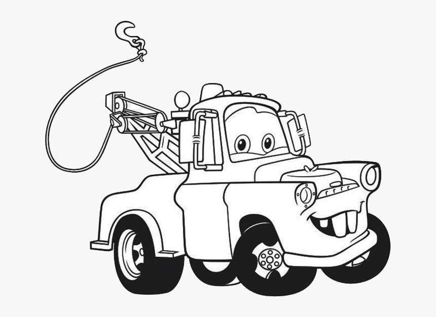 Lightning Mcqueen 95 Mater Drawing Cars Coloring Book - Mcqueen Clipart Black And White, HD Png Download, Free Download