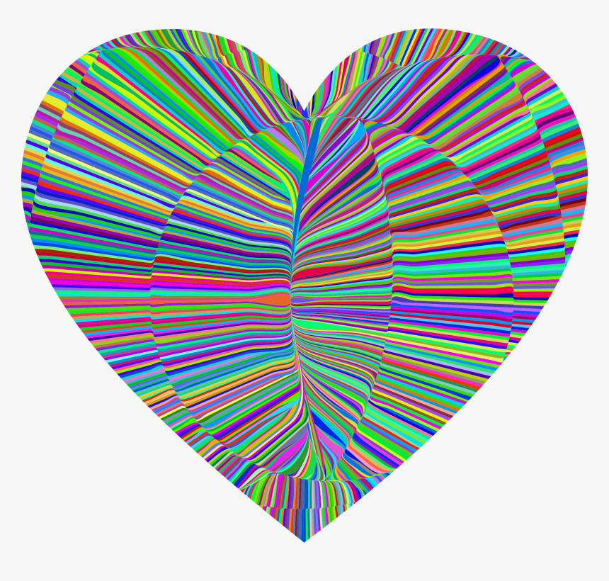 Psychedelic Folds Heart Clip Arts - Psychedelic Background Png, Transparent Png, Free Download