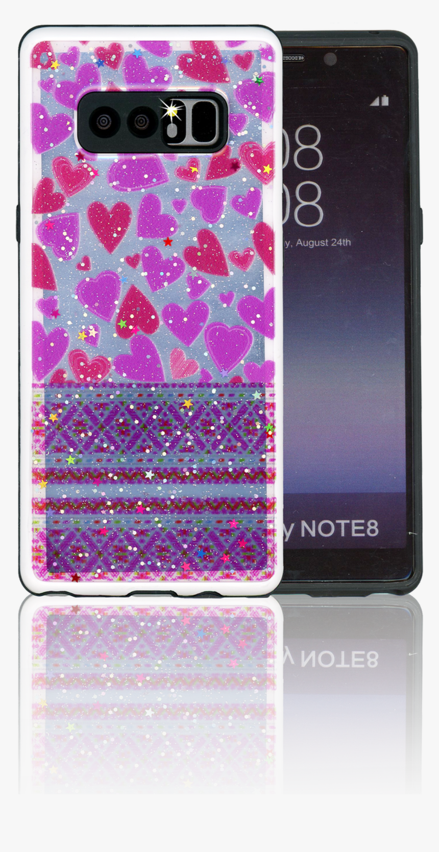 Samsung Note 8 Mm 3d Purple Hearts - Mobile Phone Case, HD Png Download, Free Download