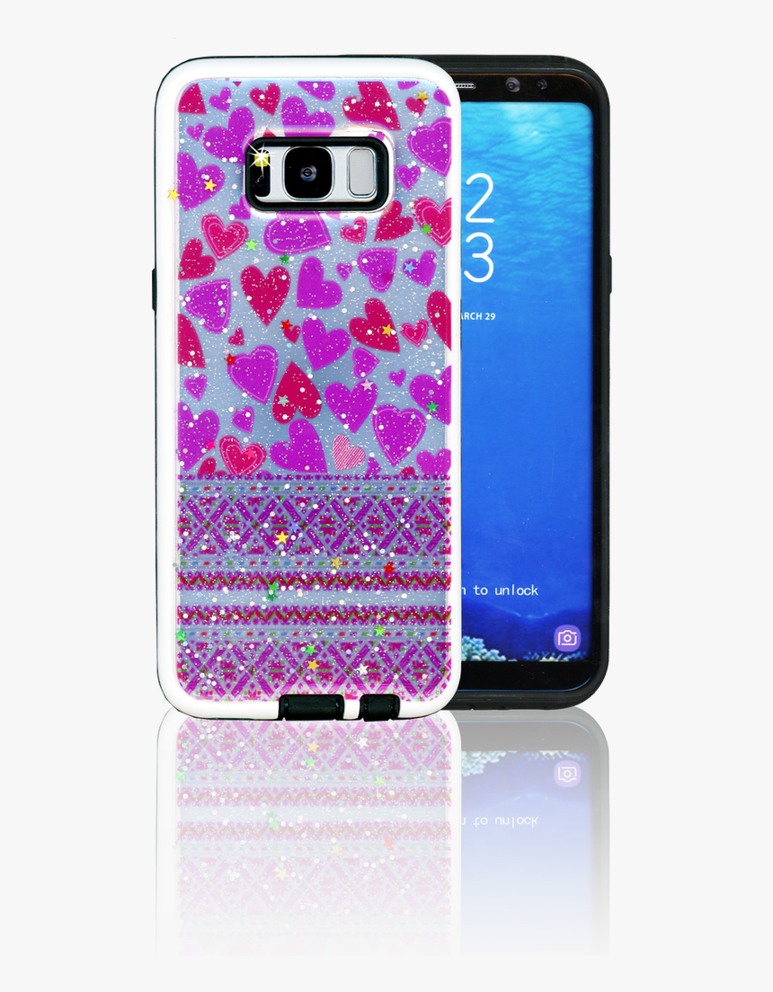 Samsung Galaxy S8 Mm 3d Purple Hearts - Mobile Phone Case, HD Png Download, Free Download