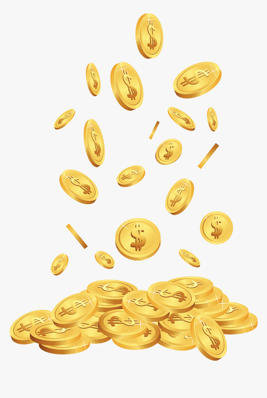 Transparent Jackpot Clipart - Gold Coins Falling Clipart, HD Png Download, Free Download