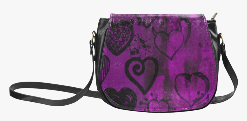 Grunge Purple Hearts Classic Saddle Bag/large - Sam Trick R Treat Sack, HD Png Download, Free Download